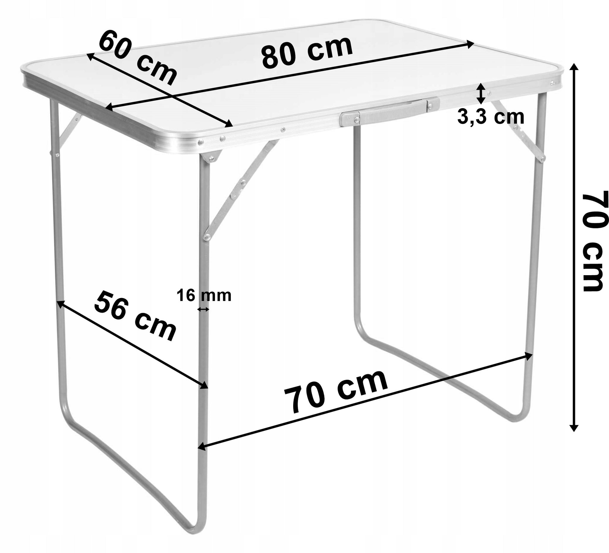 CORN Sulnkamštis stalas 80x60 cm baltas