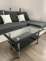 Stalinis kavos staliukas, stiklinis staliukas, grūdintas permatomas stiklas