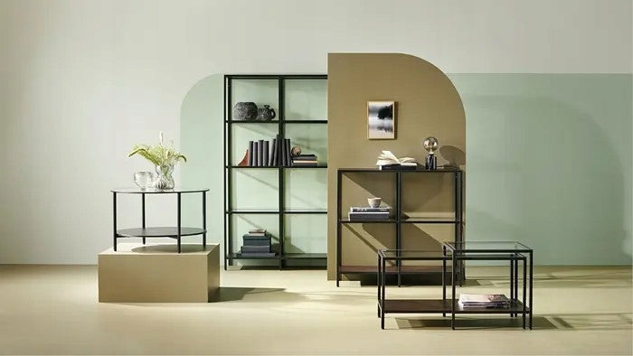 Nešiojamo kompiuterio staliukas VITTSJÖ IKEA, juodai rudas/stiklas, 100x36 cm