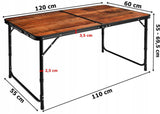 Turistinis staliukas TRIP sulankstomas kempingo 120x60 cm loft