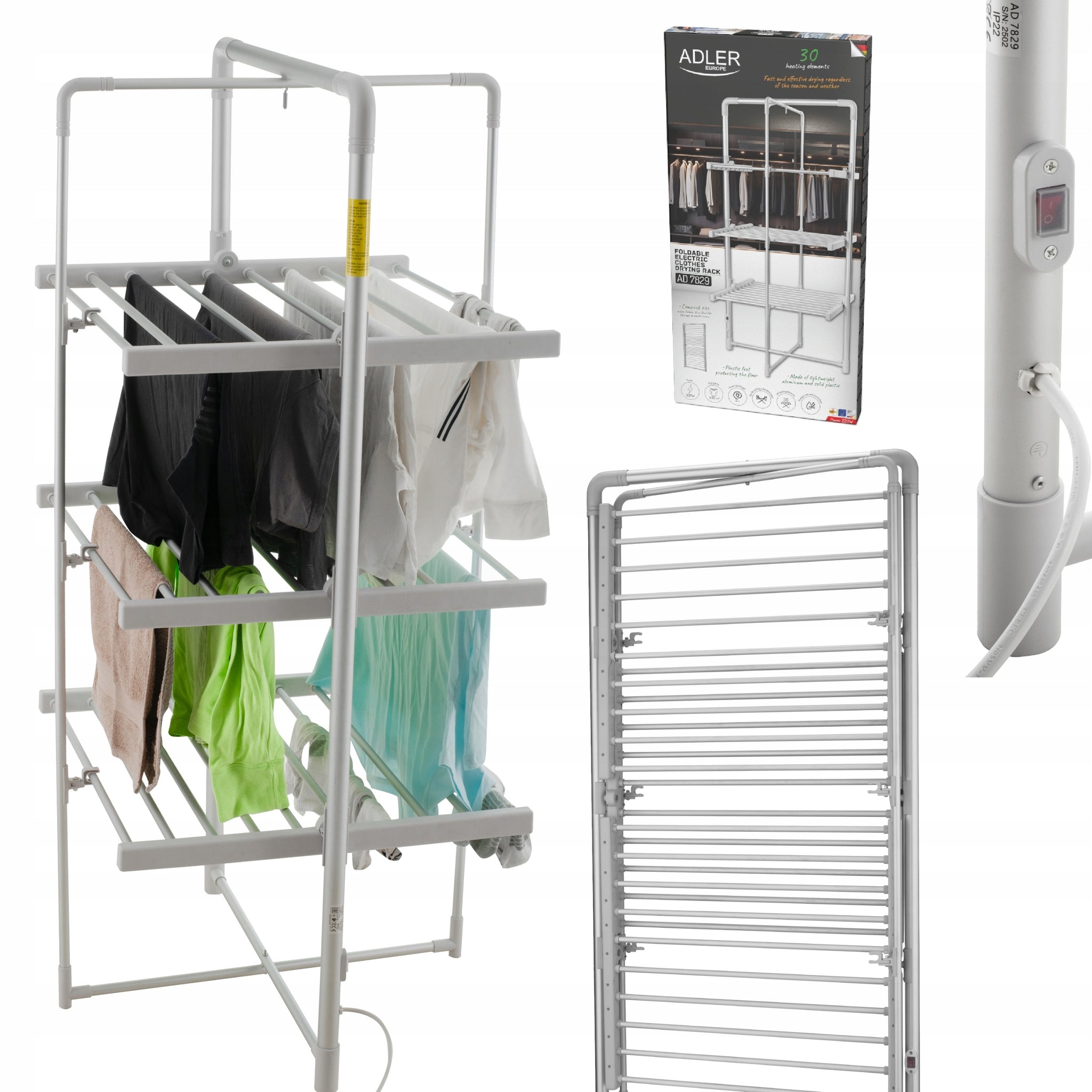 Elektrinis stovimas sulankstomas drabužių džiovintuvas 300W IP22 Adler AD 7829