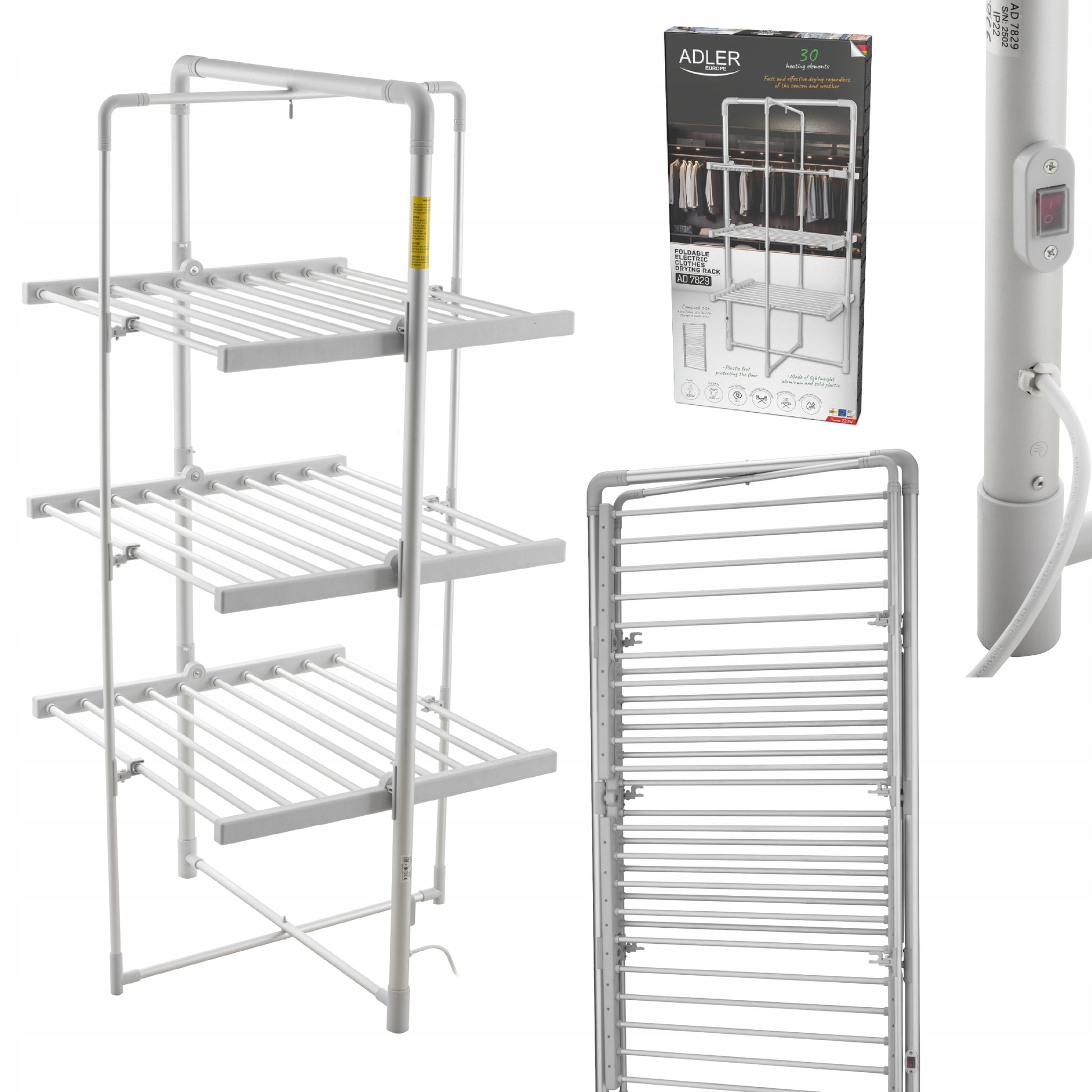 Elektrinis stovimas sulankstomas drabužių džiovintuvas 300W IP22 Adler AD 7829