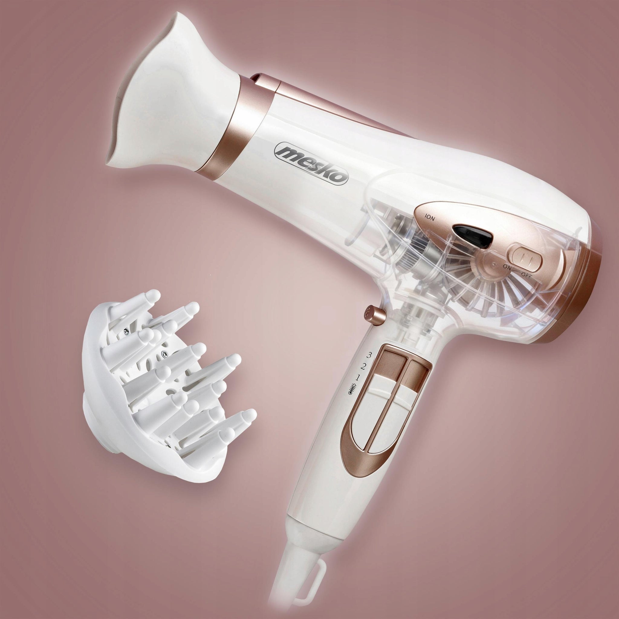 Plaukų džiovintuvas 2400W Su jonizacija Šalto oro funkcija + Koncentratorius ir Difuzorius