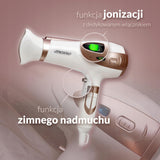 Plaukų džiovintuvas 2400W Su jonizacija Šalto oro funkcija + Koncentratorius ir Difuzorius