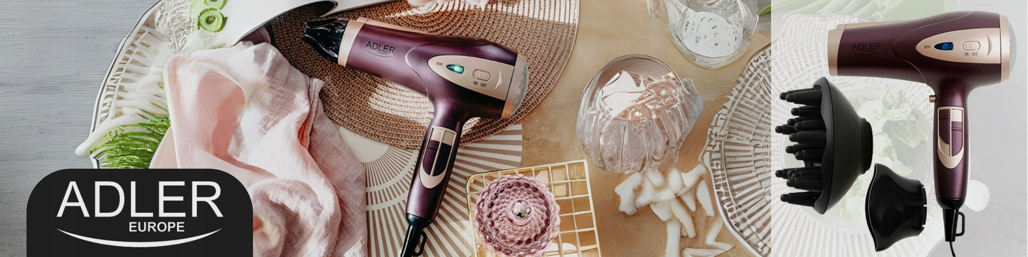 Plaukų džiovintuvas SU JONIZACIJA 2400W Šaltas pūtimas + Koncentratorius ir difuzorius