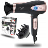 Plaukų džiovintuvas su difuzoriumi, jonizacija, šalto oro funkcija, 2400W, juodas