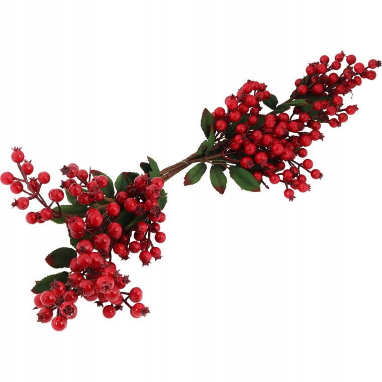 Kalėdinė girlianda su raudonais šermukšnio vaisiais DEKORACIJA PAKABUKAS