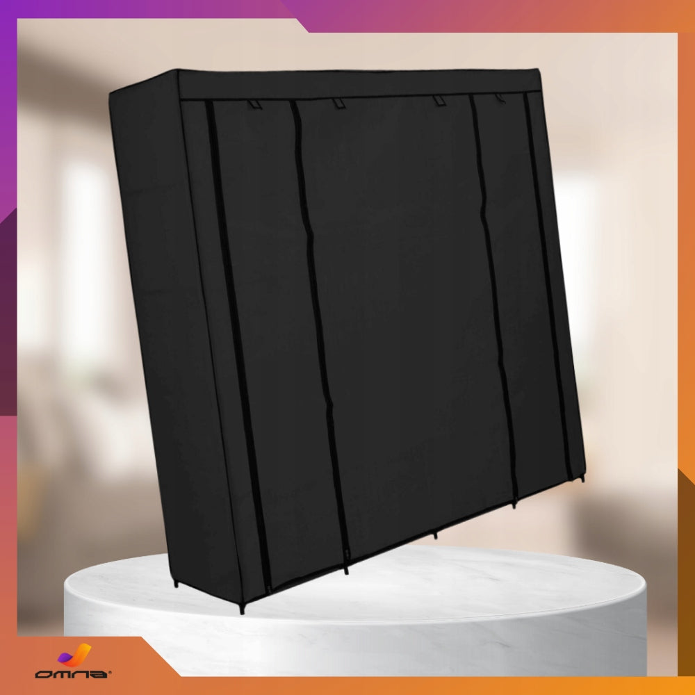 Didelė XXL sulankstoma tekstilinė drabužių spinta, spinta su pakabomis