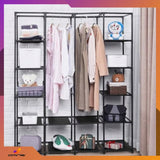 Didelė XXL sulankstoma tekstilinė drabužių spinta, spinta su pakabomis