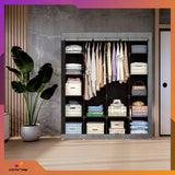 Didelė XXL sulankstoma tekstilinė drabužių spinta, spinta su pakabomis