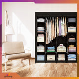 Didelė XXL sulankstoma tekstilinė drabužių spinta, spinta su pakabomis