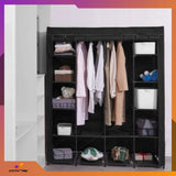 Didelė XXL sulankstoma tekstilinė drabužių spinta, spinta su pakabomis