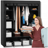 Didelė XXL sulankstoma tekstilinė drabužių spinta, spinta su pakabomis