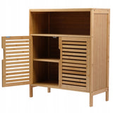Vonios spintelė bambukinė su stalviršiu Pastatoma su lentynomis Lentynėlė 81x65x31cm