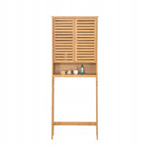Vonios spintelė virš skalbimo mašinos pastatoma lentyna bambukinė 170x66x23 cm