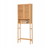 Vonios spintelė virš skalbimo mašinos pastatoma lentyna bambukinė 170x66x23 cm