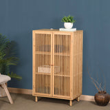 Stovintis spintelės tipo lentyna, skirta svetainei ir prieškambariui, pagaminta iš bambuko, 110x66x40