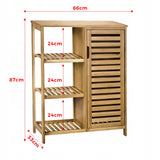 Bambukinė vonios spintelė su 3 lentynomis daiktams laikyti, Rek dasas 87x66x33cm