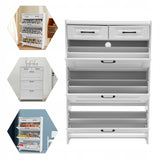 Didelės talpos batų spintelė su 2 sluoksniais/stalčiais, batų spintelė 80*24*120cm