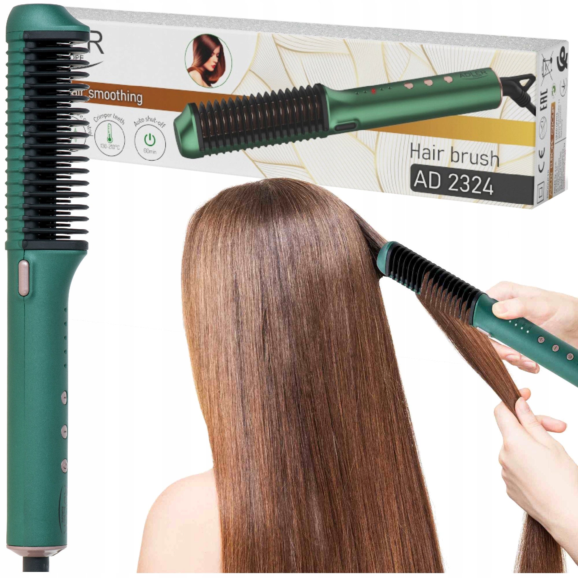 Tiesinantis šepetėlis plaukų tiesintuvas, temperatūros reguliavimas 130–210 laipsnių