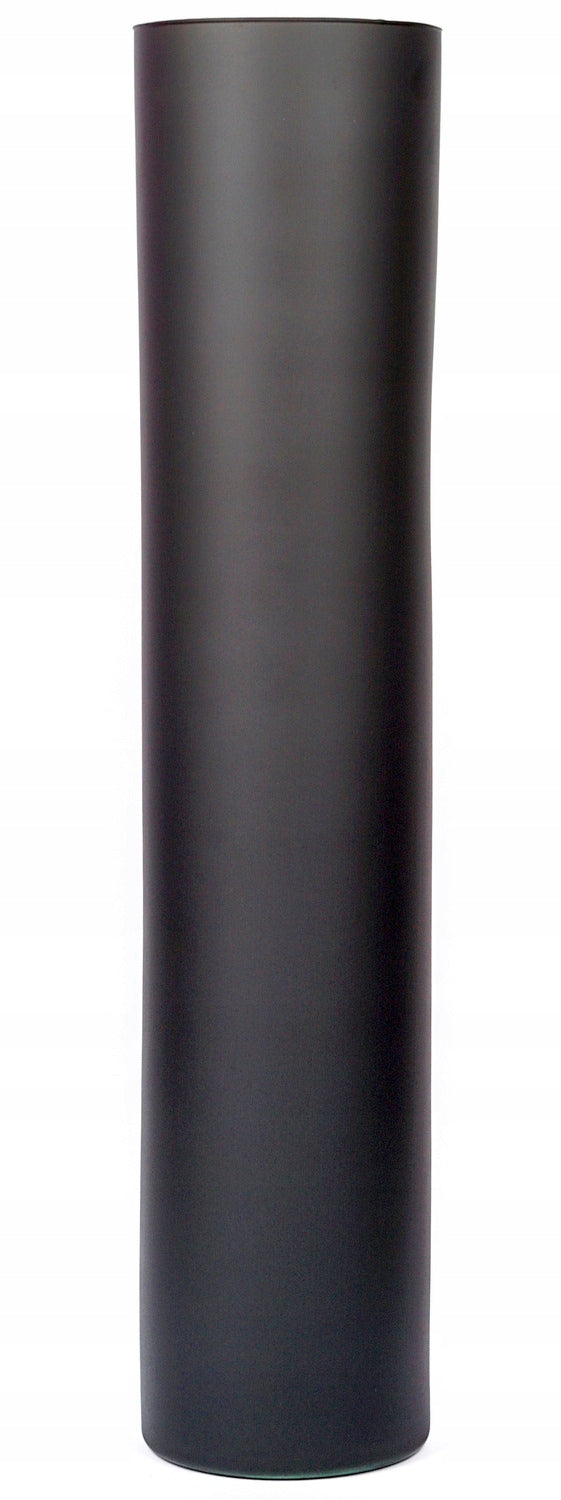 Auksinis cilindro formos vazo matinis juodas H:50cm D:12,5cm