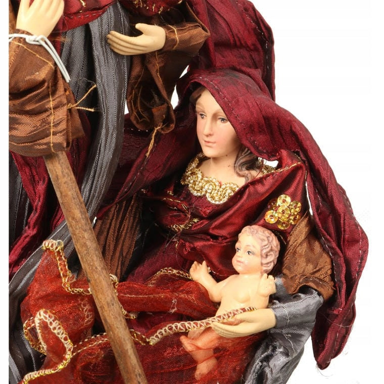 Kalėdinė prakartėlė Šventosios Šeimos Meilė iš lininio audinio 30 cm