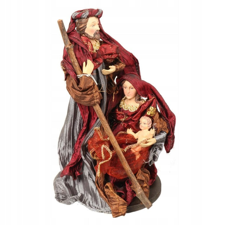 Kalėdinė prakartėlė Šventosios Šeimos Meilė iš lininio audinio 30 cm