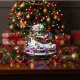 Švediška muzikinė dėžutė KALĖDINIS MIESTELIS, judanti, grojanti, LED, vidinė