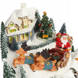 Švediška muzikinė dėžutė KALĖDINIS MIESTELIS, judanti, grojanti, LED, vidinė