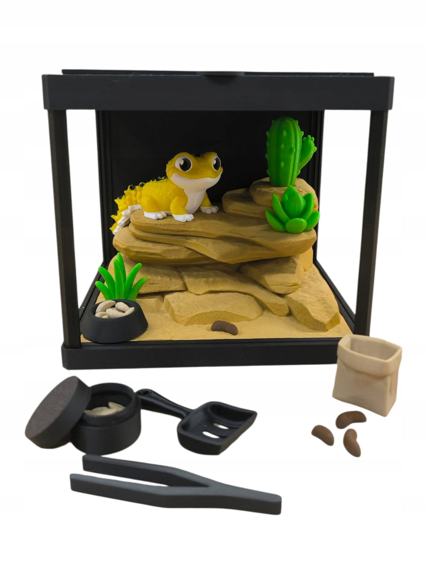 TERRARIUM 3D su GEKONO Dekoratyvinis edukacinis rinkinys su judančiomis dalimis GEKON