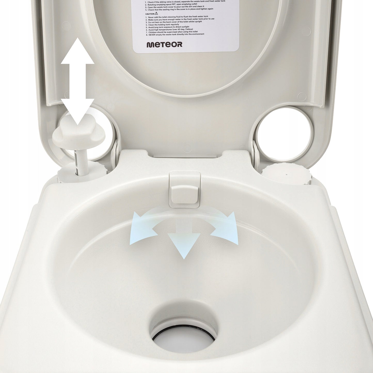 NEŠIOJAMAS TURIZMO KEMPERIO TUALETAS METEOR WC 20l, su užpildymo indikatoriumi