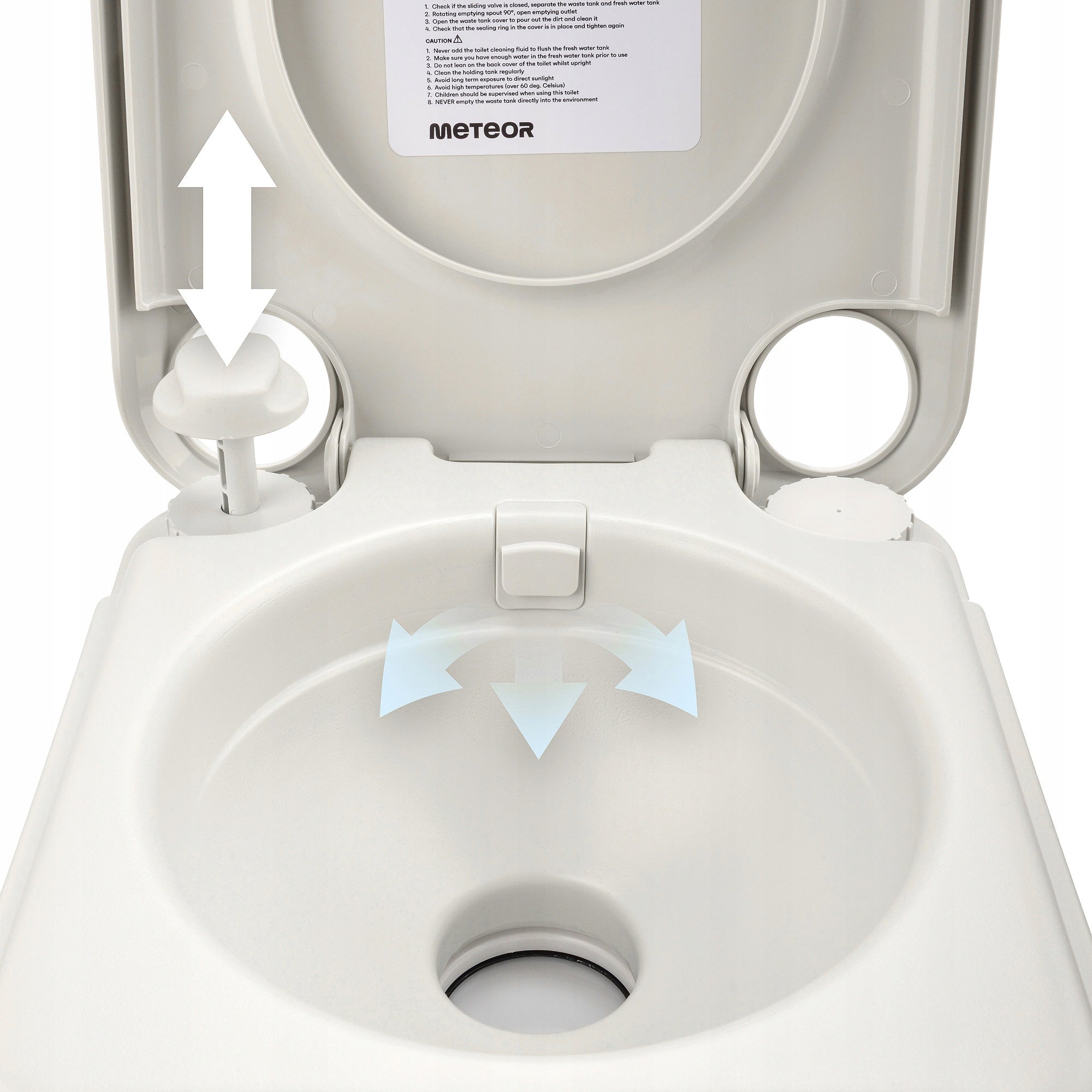 NEŠIOJAMAS TURIZMO KEMPERIO TUALETAS METEOR WC 20l, su užpildymo indikatoriumi