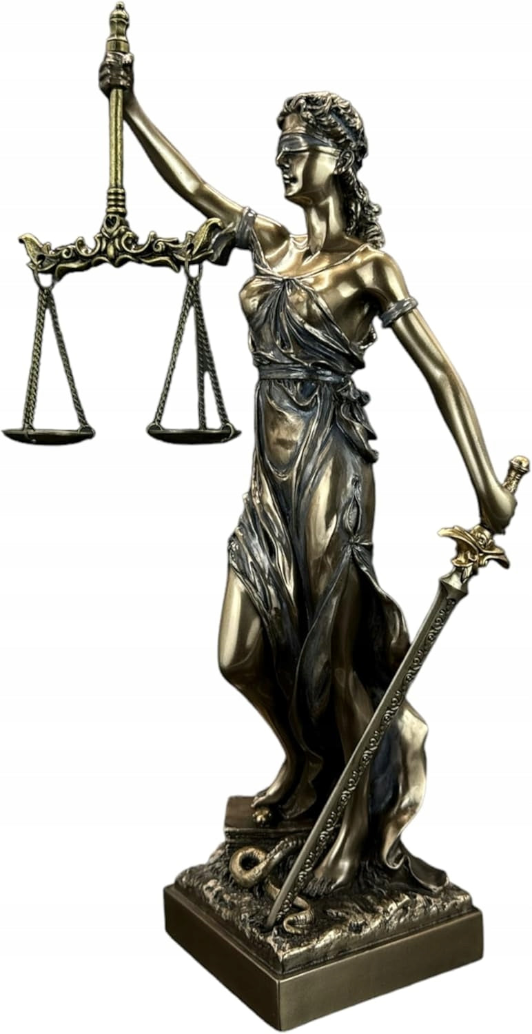 Temidė su svarstyklėmis ir kalaviju 31 cm bronzos skulptūrėlė Dovana Teisininkui TEM-01