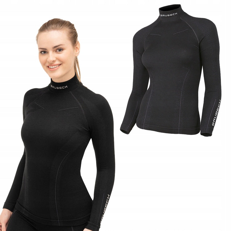 Termoaktyvus vilnos megztinis moterims Brubeck Extreme Wool XL storas drabužis