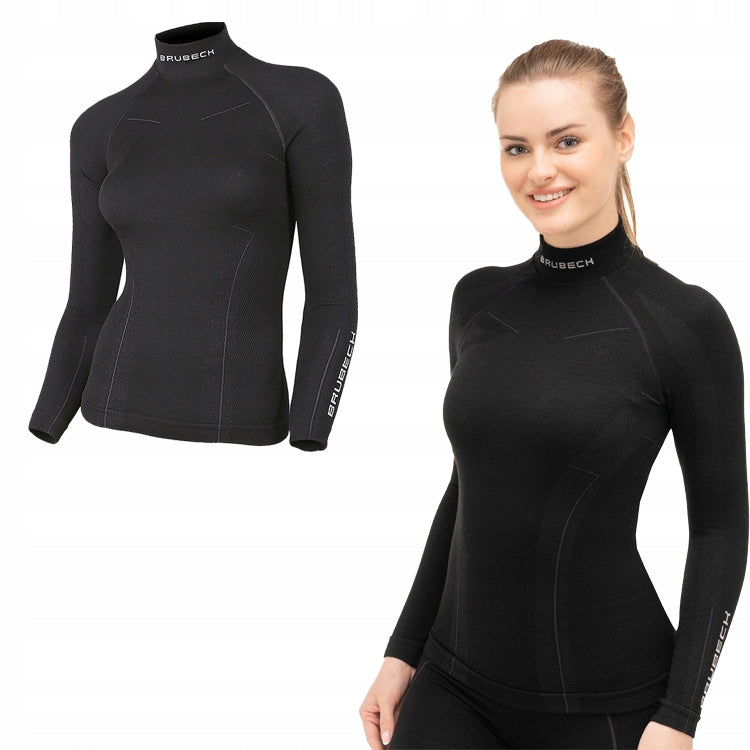 Termoaktyvus vilnos megztinis moterims Brubeck Extreme Wool XL storas drabužis