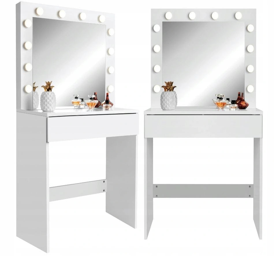 Makiažo/kosmetinis tualetinis staliukas su LED veidrodžiu, naujas modelis