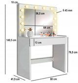Makiažo/kosmetinis tualetinis staliukas su LED veidrodžiu, naujas modelis