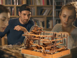Rutulinis medinis mechaninis medžio masyvo bėgiais Marble Run 3D WOODEN.CITY