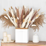 Džiovinta PAMPASŲ žolė dekoratyvinis puokštė vazoje 125 šakelės sausos žolės
