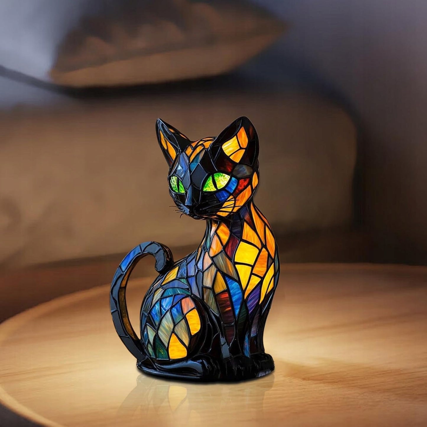 Vintažinis vitražinis kačių šviestuvas, naktinė lemputė, naktinė lemputė