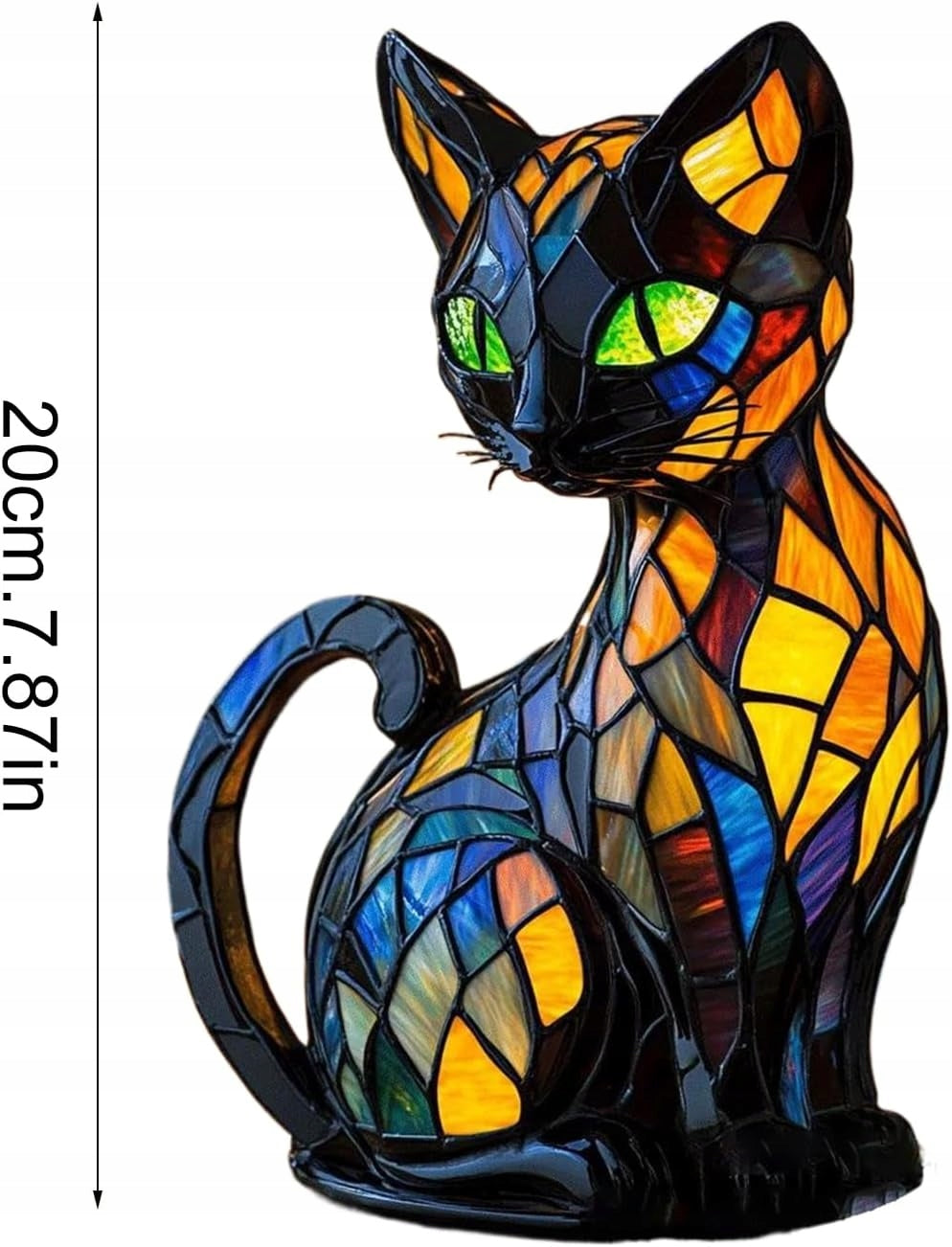 Vintažinis vitražinis kačių šviestuvas, naktinė lemputė, naktinė lemputė