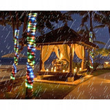 LED šviečianti žarna multikolorinė kalėdinė lauko namui 10m 8 FUNKCIJŲ