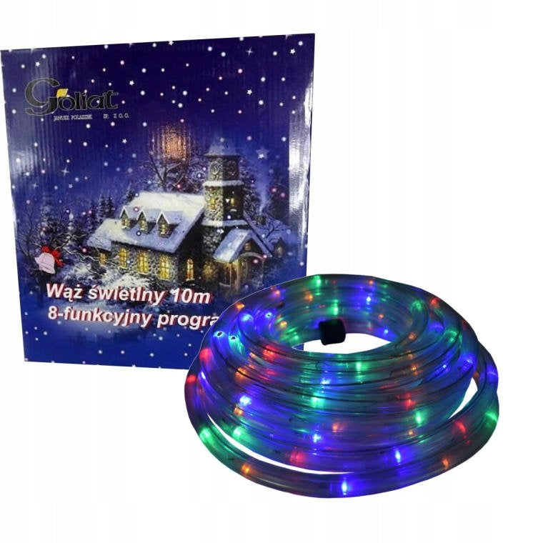 LED šviečianti žarna multikolorinė kalėdinė lauko namui 10m 8 FUNKCIJŲ