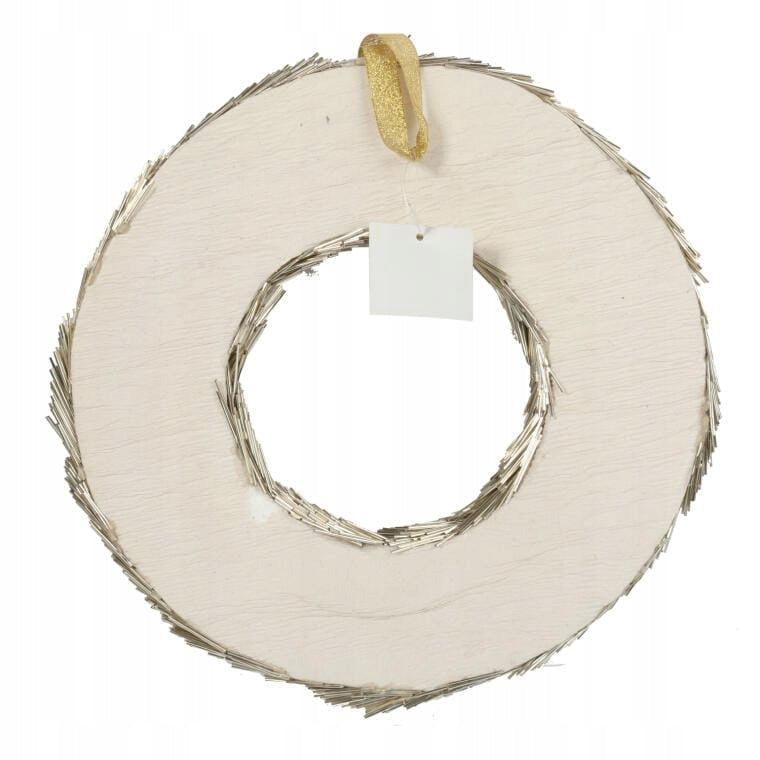 Dekoratyvinis Kalėdinis Auksinis Vainikas 30cm - Elegantiška Šventinė Puošmena