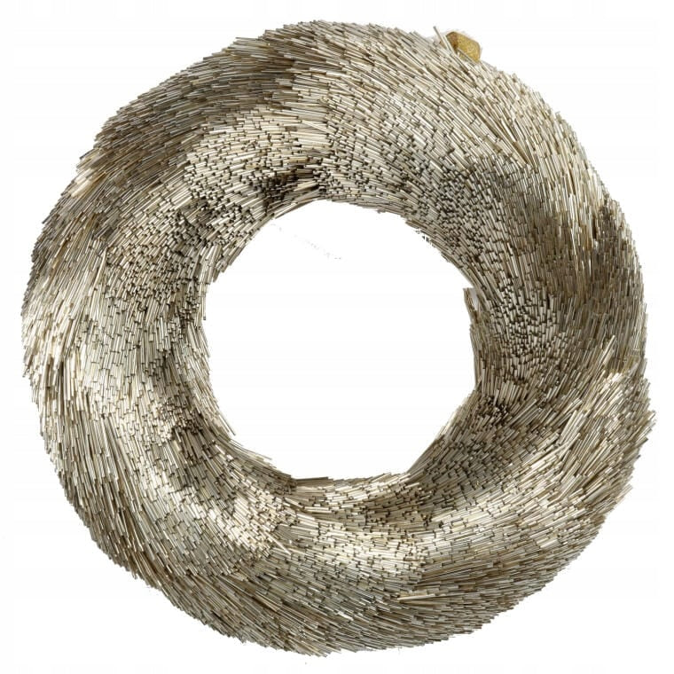 Dekoratyvinis Kalėdinis Auksinis Vainikas 30cm - Elegantiška Šventinė Puošmena