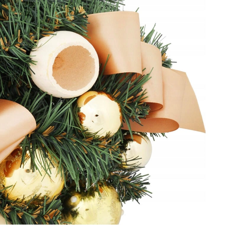 Dekoratyvinis kalėdinis vainikas, auksine, 40cm, ant durų, švenčių puošmena