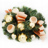 Dekoratyvinis kalėdinis vainikas, auksine, 40cm, ant durų, švenčių puošmena