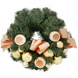 Dekoratyvinis kalėdinis vainikas, auksine, 40cm, ant durų, švenčių puošmena