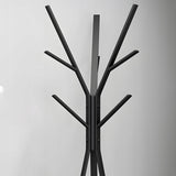 STOVĖJANTI METALINĖ JUODA LOFT STILIAUS 9 KABLIUKŲ 180 CM DRABUŽIŲ KABINIMO KROSNIS