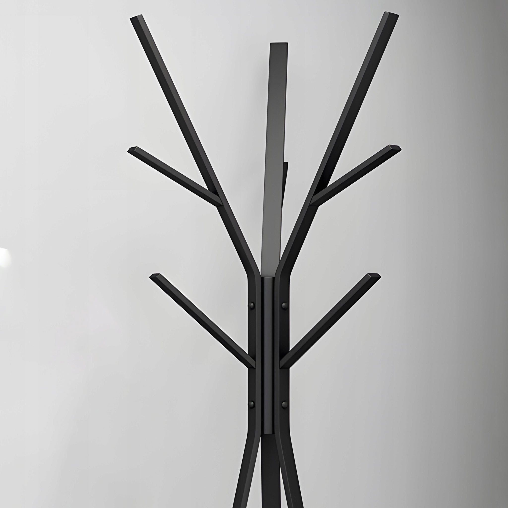 STOVĖJANTI METALINĖ JUODA LOFT STILIAUS 9 KABLIUKŲ 180 CM DRABUŽIŲ KABINIMO KROSNIS